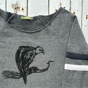 Ultra Soft Bird Boatneck Boho Sweatshirt